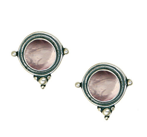 Sterling Silver Rose Quartz Post Stud Earrings